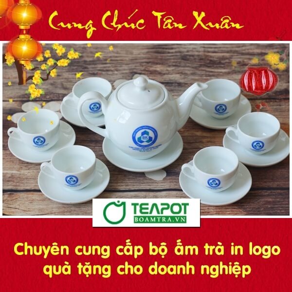 Bộ ấm trà in logo doanh nghiệp 