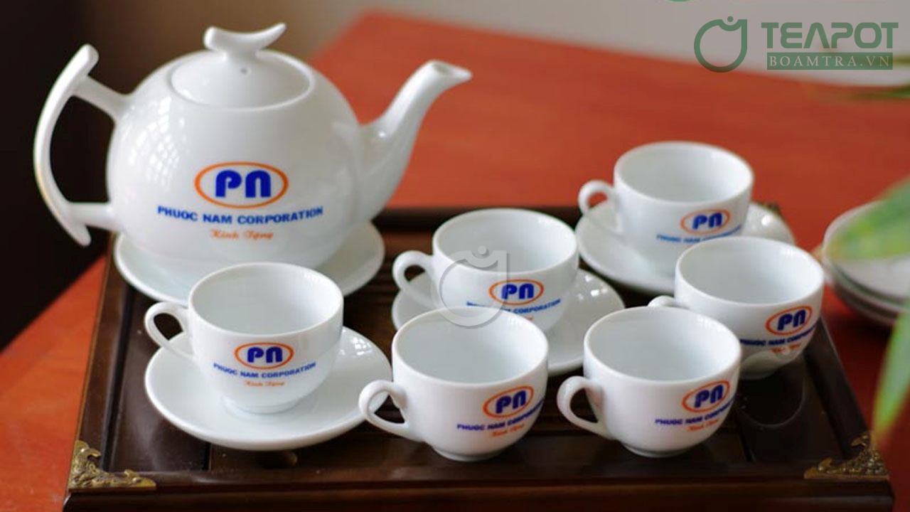 Bộ ấm trà in logo Phước Nam